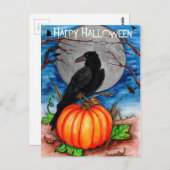 Carte Postale Halloween Raven (Devant / Derrière)