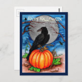 Carte Postale Halloween Raven (Devant / Derrière)
