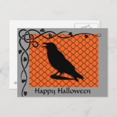 Carte postale Halloween Raven Silhouette (Devant / Derrière)