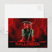 Carte Postale Halloween/Reeper Grim avec éclaircis (Devant / Derrière)