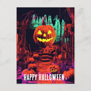 Carte Postale Halloween rétro Jack O Lanterns