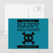 Carte Postale Halloween rétro typographique (Devant / Derrière)