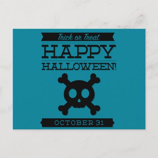 Carte Postale Halloween rétro typographique (Devant)