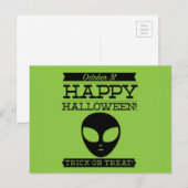 Carte Postale Halloween rétro typographique (Devant / Derrière)