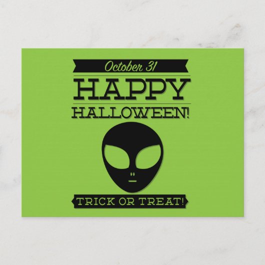 Carte Postale Halloween rétro typographique (Devant)