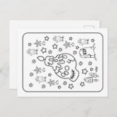 Carte Postale Halloween RIP Bougie Crâne de Spooky Coloriage (Devant / Derrière)