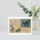 Carte Postale Halloween SalutationChat noir (Debout devant)