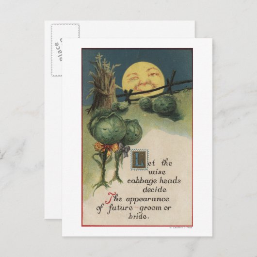 Carte Postale Halloween SalutationChou Anthropomorphisme (Devant / Derrière)