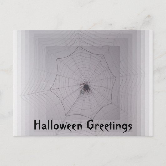 Carte Postale Halloween salutations mignonne araignée avec Infin (Devant)