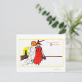Carte Postale Halloween Salutations Witch (Debout devant)