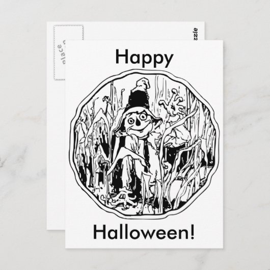 Carte postale Halloween Scarecrow (Devant / Derrière)