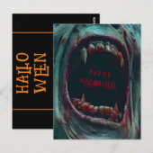 CARTE POSTALE HALLOWEEN SCARY MONSTER COSTUME PARTI (Devant / Derrière)