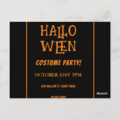 CARTE POSTALE HALLOWEEN SCARY MONSTER COSTUME PARTI (Dos)