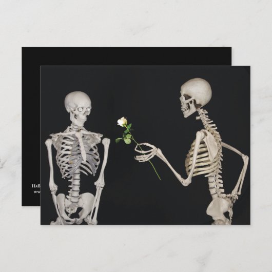 Carte Postale Halloween Skeleton Romance (Devant / Derrière)