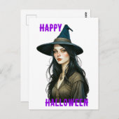 Carte Postale Halloween sorcière (Devant / Derrière)