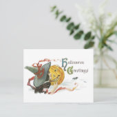 Carte Postale Halloween, sorcière et Jack-o'-lanterne (Debout devant)