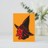 Carte Postale Halloween sorcière orange (Debout devant)