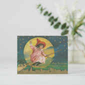 Carte Postale Halloween sorcière vintage (Debout devant)