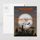Carte postale Halloween Sortez de vos tombes (Devant / Derrière)