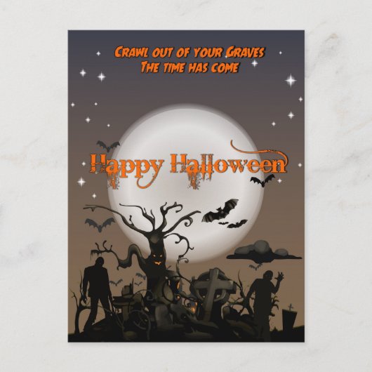 Carte postale Halloween Sortez de vos tombes (Devant)