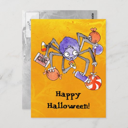 Carte postale Halloween Spider (Devant / Derrière)