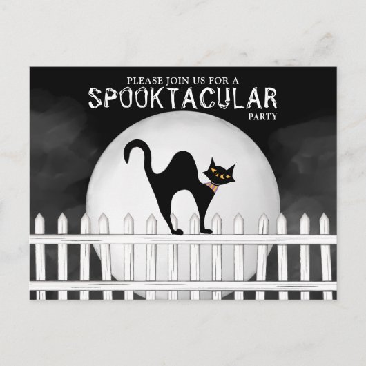 Carte Postale Halloween Spooktacular Éffrayant Whimsical Black C (Devant)
