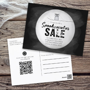 Carte Postale Halloween Spooktacular Sale Owl QR Code Site Web