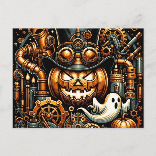 Carte Postale Halloween Steampunk (Devant)