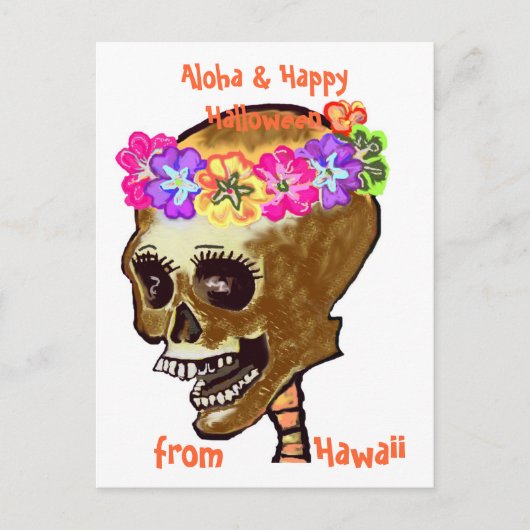 Carte Postale Halloween Style Hawaii (Devant)