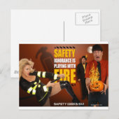 Carte Postale Halloween Thème Sécurité Geeks Drôle Avertissement (Devant / Derrière)