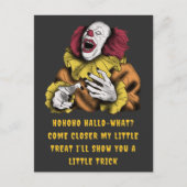 Carte Postale Halloween Trick ou Traiter Clown rire | jaune (Devant)