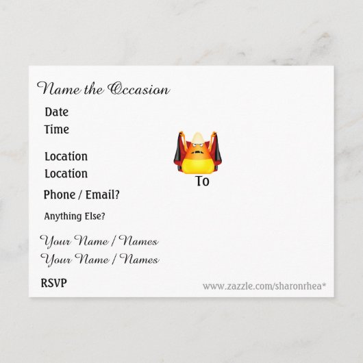 Carte postale Halloween Trick ou Treat Invitation (Dos)