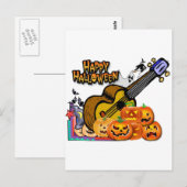 Carte Postale Halloween Ukulele (Devant / Derrière)