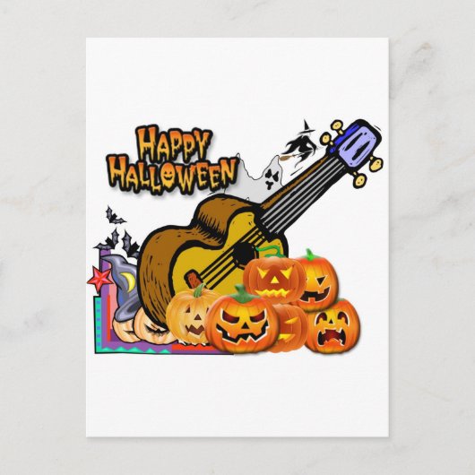 Carte Postale Halloween Ukulele (Devant)
