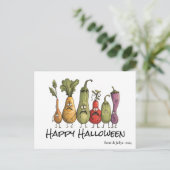 Carte Postale Halloween veggie effrayée drôle (Debout devant)