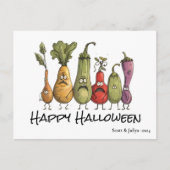Carte Postale Halloween veggie effrayée drôle (Devant)
