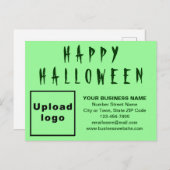 Carte postale Halloween vert clair (Devant / Derrière)
