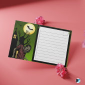 Carte Postale Halloween vert et noir heureux Éffrayant