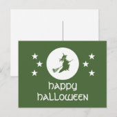Carte postale Halloween, verte (Devant / Derrière)