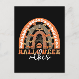 Carte Postale Halloween Vibes Boho Rainbow Automne Éffrayant