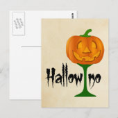 Carte Postale Halloween vin Citrouille Hallowino (Devant / Derrière)