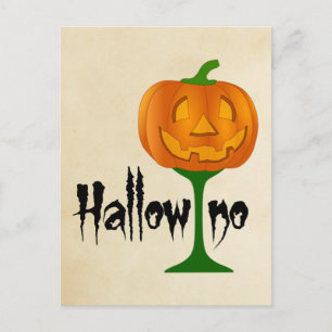Carte Postale Halloween vin Citrouille Hallowino