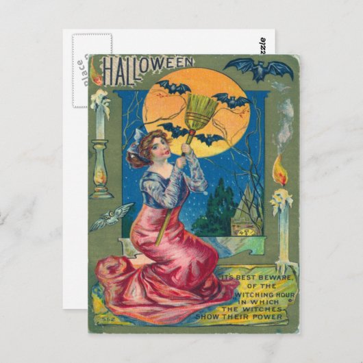 Carte postale Halloween vintage (Devant / Derrière)