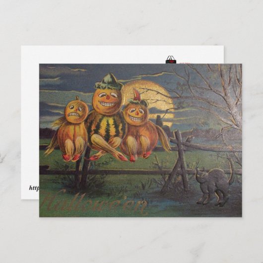 Carte Postale Halloween vintage - (Devant / Derrière)