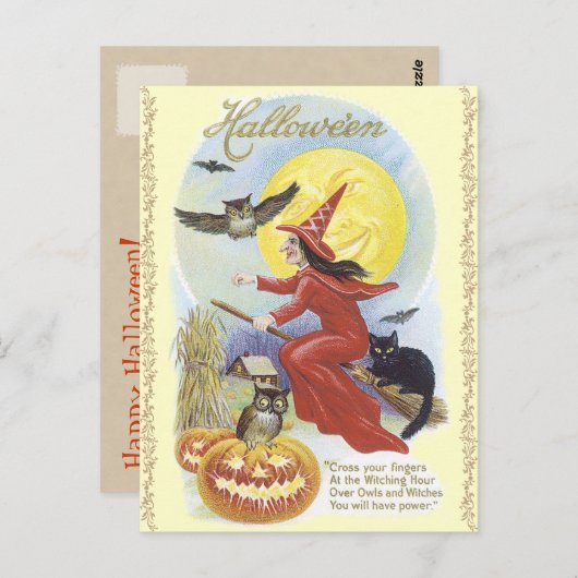 Carte postale Halloween vintage (Devant / Derrière)