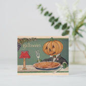 Carte postale Halloween vintage avec Citrouille (Debout devant)