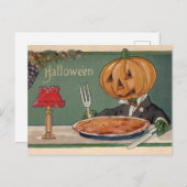 Carte postale Halloween vintage avec Citrouille (Devant / Derrière)
