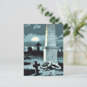 Carte Postale Halloween vintage, Cimetière Déplaisant aux Graves (Debout devant)