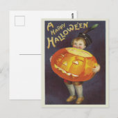Carte Postale Halloween vintage et heureux (Devant / Derrière)