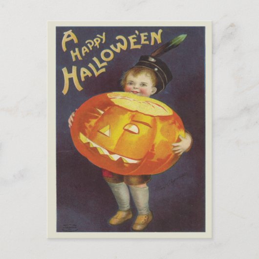Carte Postale Halloween vintage et heureux (Devant)
